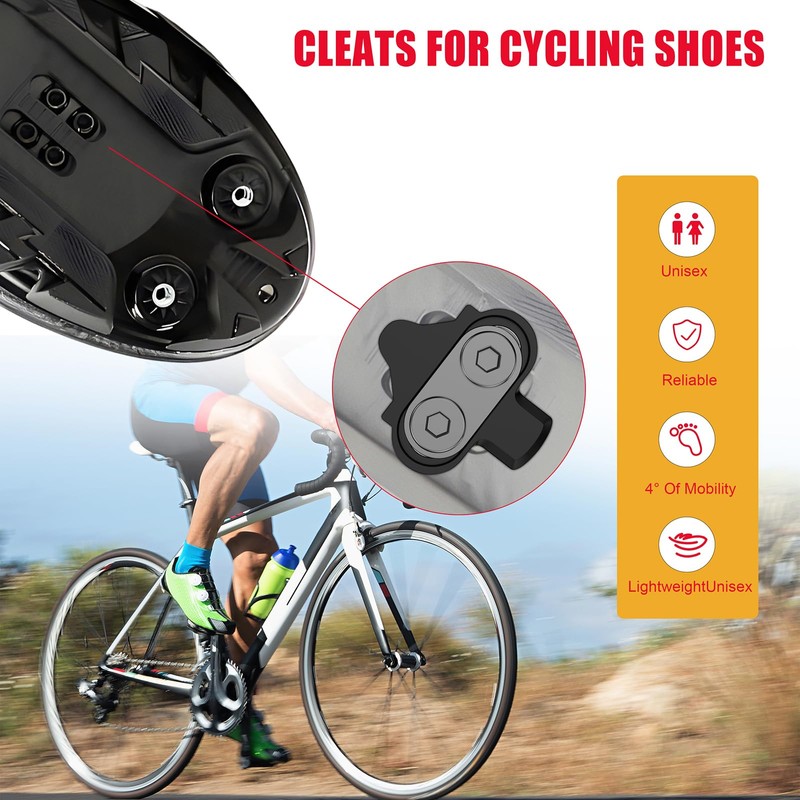 Ambienden SPD Cleats for Road Cycling Shoes | 2-Bolt KEO-Compatible