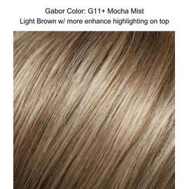 Sensation Wig Color G11+ Mocha Mist - Gabor Wigs Short Curly Shag Collar Length Nape Womens Synthetic Personal Fit Capless Average Cap Bundle with MaxWigs Hairloss Booklet