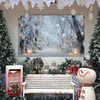 IAFQWDS Winter Forest Backdrop Background Party Decoration, Christmas Snowy Forest