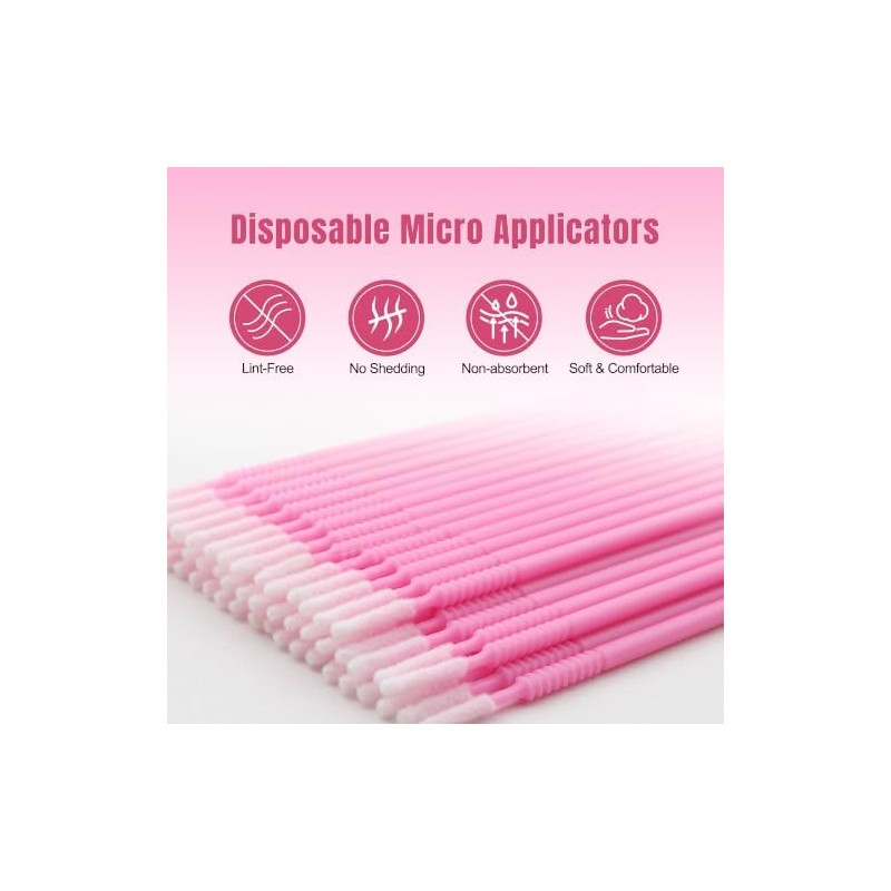 200 pinceles de micro aplicadores, extensión de pestañas para maquillaje,
