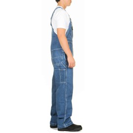 FiveBrother Enzyme Washed Denim Bib Overalls, 34W x 34L