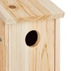 Relaxdays Nesting Box for Birds, for Hanging, Untreated Wood, Escape