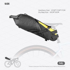 Rhinowalk 14L Waterproof Hardshell Bike Saddle Bag – Two-Piece Rear Seat Bag with Velcro Mount, Tear-Resistant, No-Screw Installation, Fits Most Bikes-(White+Black)