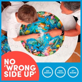 A Broader View Ocean View Round Table Puzzle - 1000 Pieces, Jigsaw Puzzles for Adults & Kids, Suitable for Groups of 2 or More, Everyone Gets The Best Seat at The Table, Incl. 12x12” Poster