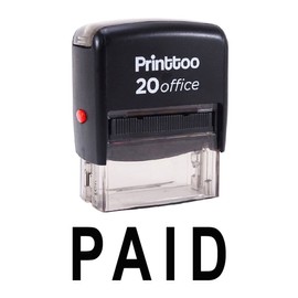 Printtoo Self Inking Rubber Stamp Office Stationary Paid Custom Stamp-Black