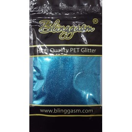 Blinggasm Premium Solvent Resistant Polyester Glitter 3.5 oz by Weight .008 or .015 for Tumblers Crafts Nails Cosmetics Body Paint (Metallic #47 B0714 Blue, .015 (1/64") 3.5 oz)