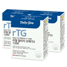 Daily One Real Altige Omega 3 1200 RTG Supercritical EPA and DHA 60 capsules, 3 units / 데일리원 리얼 알티지 오메가3 1200 RTG 초임계 EPA 및 DHA 60캡슐, 3개