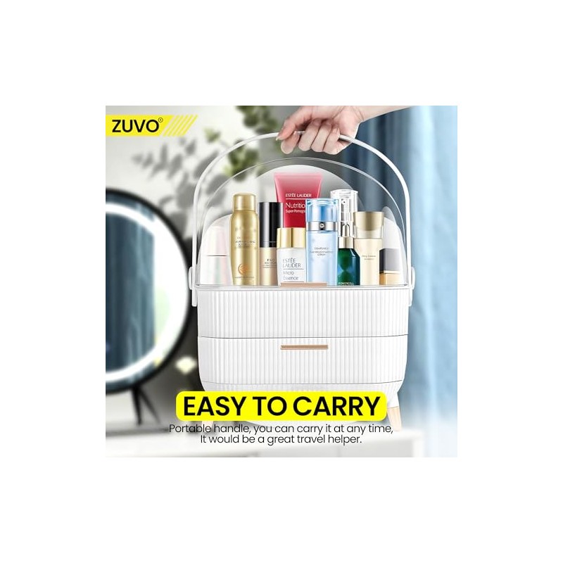 Zuvo Makeup Organiser with 2 Large Drawers, Skincare and Cosmetic