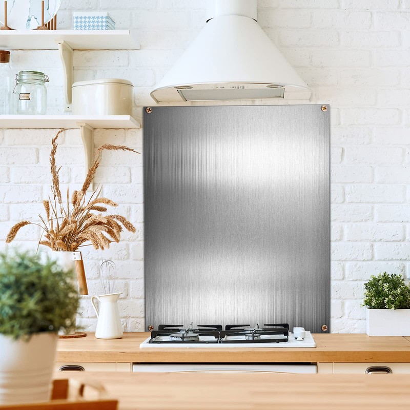 Pelopy 24 by 36 Inch Reversible Stainless Steel Backsplash Metal