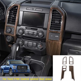 Car Central Console Panel Bezel Air Outlet Vent Decoration Cover Trim for Ford F150 2015 2016 2017 (Wood Grain)