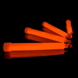 KNIXS - 10 x Power Glow Sticks, Professional Quality for 15 Years, Individually Packed, 150 x 15 mm, Luminous Sticks, Wild Orange, for Party, Festival, Carnival, Outdoor or Emergency Light