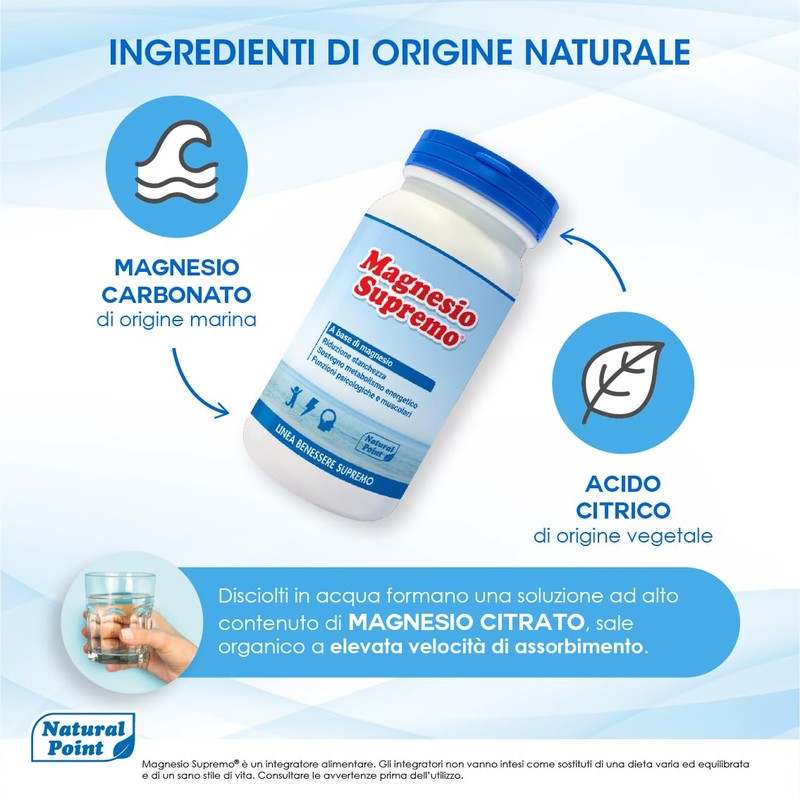 Magnesio Supremo Integratore Alimentare Elevato Assorbimento 350 g, 2x175 g