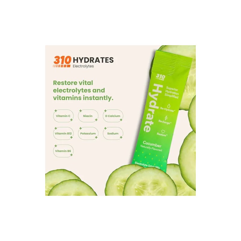 310 Nutrition Electrolitos Sin Azúcar 310 Nutrition Pepino