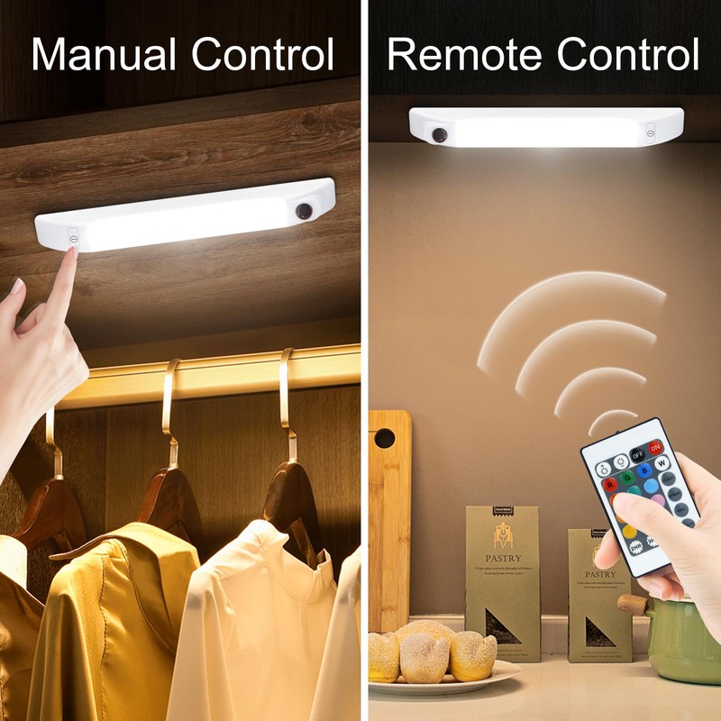 LUXSWAY LED Under Cabinet Light with Remote, Battery Operated Colors