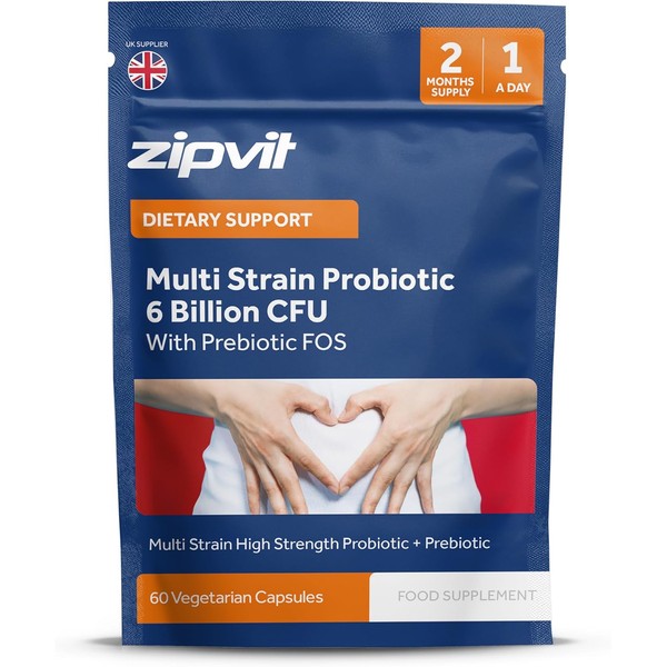 Zipvit Probiotic 6 Billion CFU with Prebiotic Pouch, Multi Strain