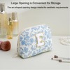 WHHJM Initial Dome Cosmetic Makeup Bag Small Cotton Quilted Makeup