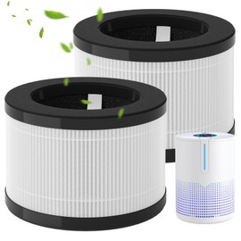 M01 Replacement Filter Compatible with MOOKA M01 Air Purifier, 3-Stage Filtration System, H13 True HEPA Filter, 2 Pack