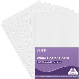 60 Pcs White Poster Board,VinTS 11.7 * 16.5 Inches White Poster Paper,230G Thickness Blank Graphic Display Board for School Arts, Classroom Crafts, Office (Pack of 60)