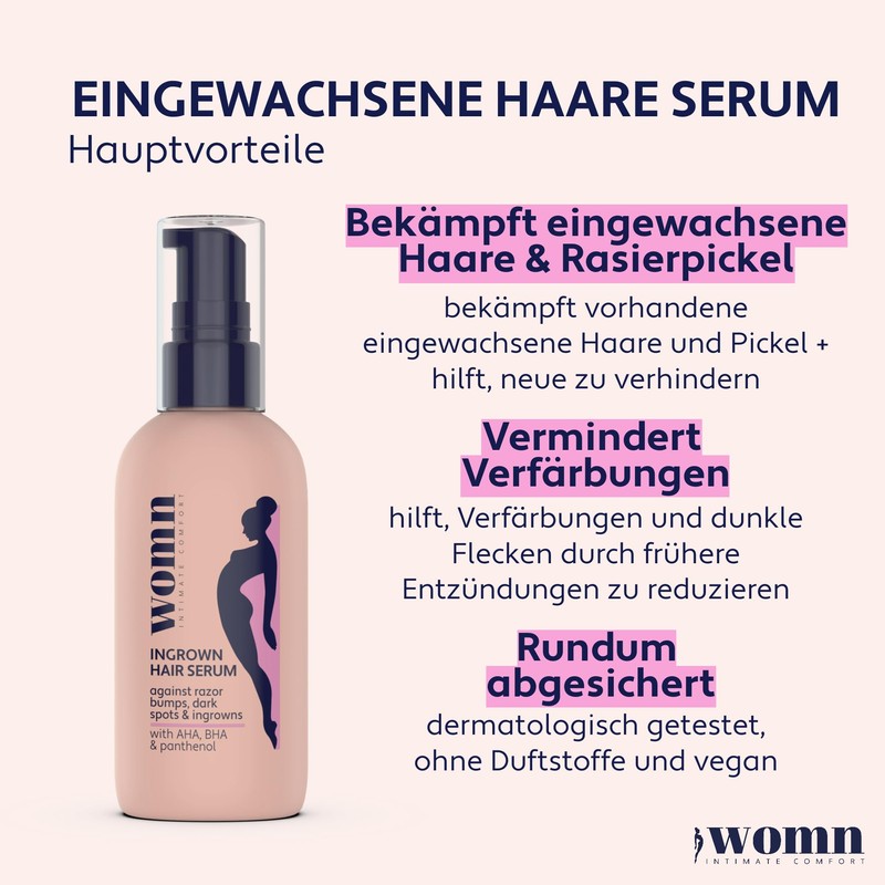 womn Intimate Comfort Ingrown Hair Serum for Ingrown Hair, Shaving