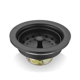 Decor Star KD-001-M 3 1/2" Drop-In Kitchen/Bar Sink Basket Strainer, Matte Black