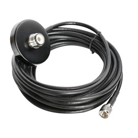 SO239 Magnetic Mount Base UHF Mobile Antenna Mount 55mm(2.17inch) with 5M(16.4ft) RG58 Low Loss Coaxial Cable Mini-UHF Plug for Mobile Radio, Black