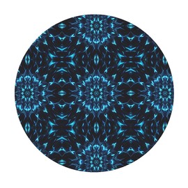 artslion Outdoor Round Tablecloth with Elastic Band 36 In-90cm Elastic Garden Tablecloth with Blue Coil Pattern