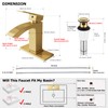 EZANDA Brass Waterfall Bathroom Faucet with Extra Large Rectangular Spout,