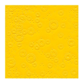 Serviettes 16 Pieces 33 x 33 cm Embossed Moments Plain Yellow