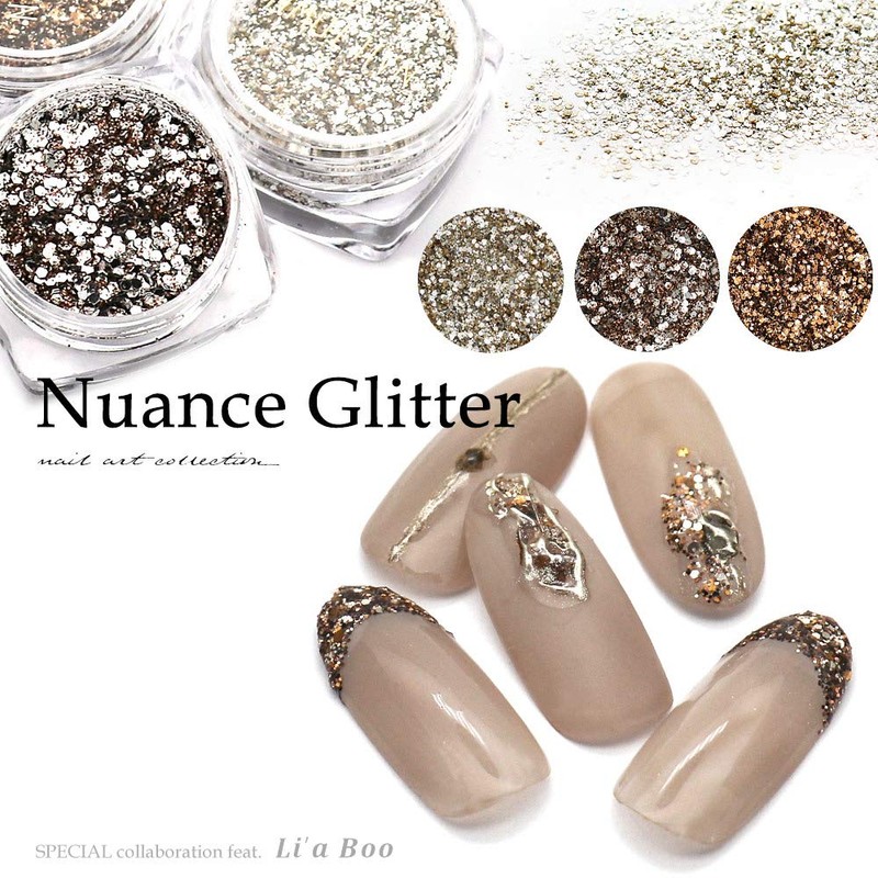 iro gel Li'a Boo Collaboration Product, Nuance Glitter, Nail Art,