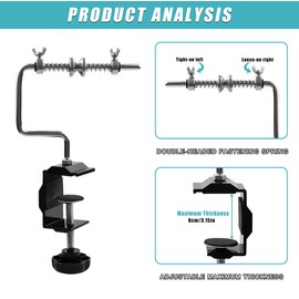 Fishing Line Reel Spooler with Adjustable Clamp Spin Fishing Line Counter Fishing Reels Spool Device Stable Spooling Station System