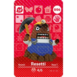 Resetti JORDEN Animal Crossing Happy Home Designer Series 1 Amiibo Card - 006