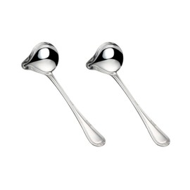 JDCMEI Set of 2 stainless steel sauce spoons, sauce ladle with pouring spout, stainless steel sauce, drizzle spoon, sauce spoon, length 20 cm, sauce spoon with pouring spout for soup sauces, gravies,