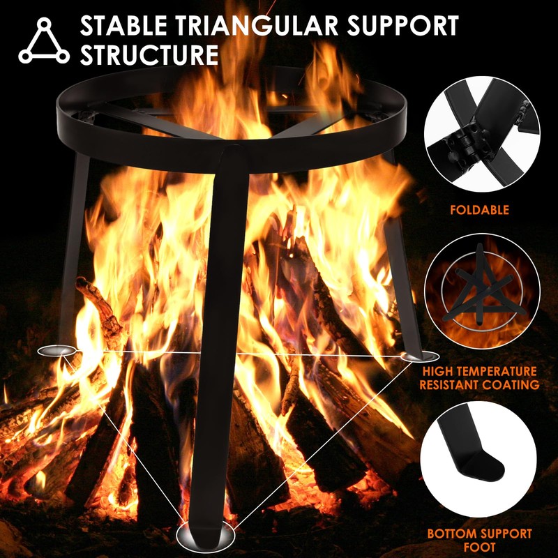 Campfires Tripod Stand Stable Fire Tripod Cast Iron Open Camping