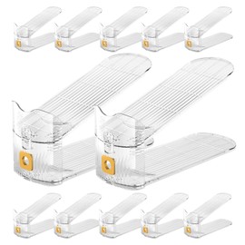Copidrum 12Pack Clear Shoe Slot Organizers for Closet Shoe Stacker Organizer Storage Shoe Rack Space Saver Storage Shoe Holder Organization