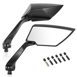 Auto Dynasty Motocycle Side Mirrors Convex Rear View Anti-Glare Rotary Adjustment Handlebar Mount Compatible with Honda, Scooter, Suzuki, Yamaha, Kawasaki, Victory Harley Ducati and More
