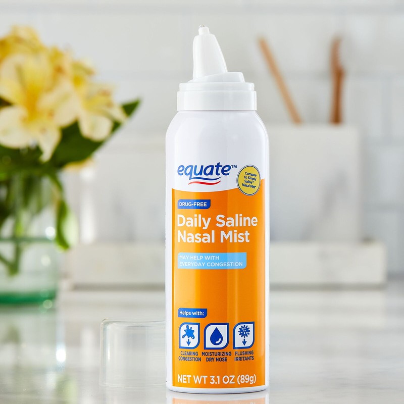Equate Drug-Free Daily Saline Nasal Mist Spray for Sinus Relief,