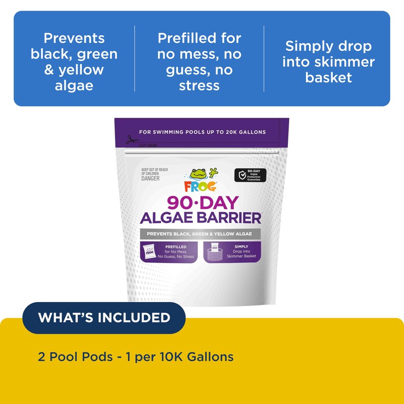 FROG 90-Day Algae Barrier - Dry Formula Algaecide Prevents Black,
