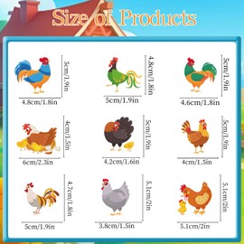 Yoyuspy Chicken Birthday Party Decorations - 36PCS Chicken Cupcake Toppers Decoration Chick Cupcake Picks Decor Farm Themed Baby Shower Supplies