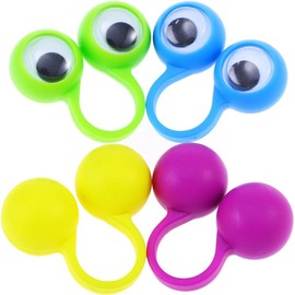 4Pcs Eye Finger Puppet,Eye On Rings Finger Puppets,Wiggly Googly Eyeball Ring,Fun Show Prize Fillers,Birthday Easter Party Favor,Puppet Eyes,Eye Rings,Puppets and Puppet Theaters