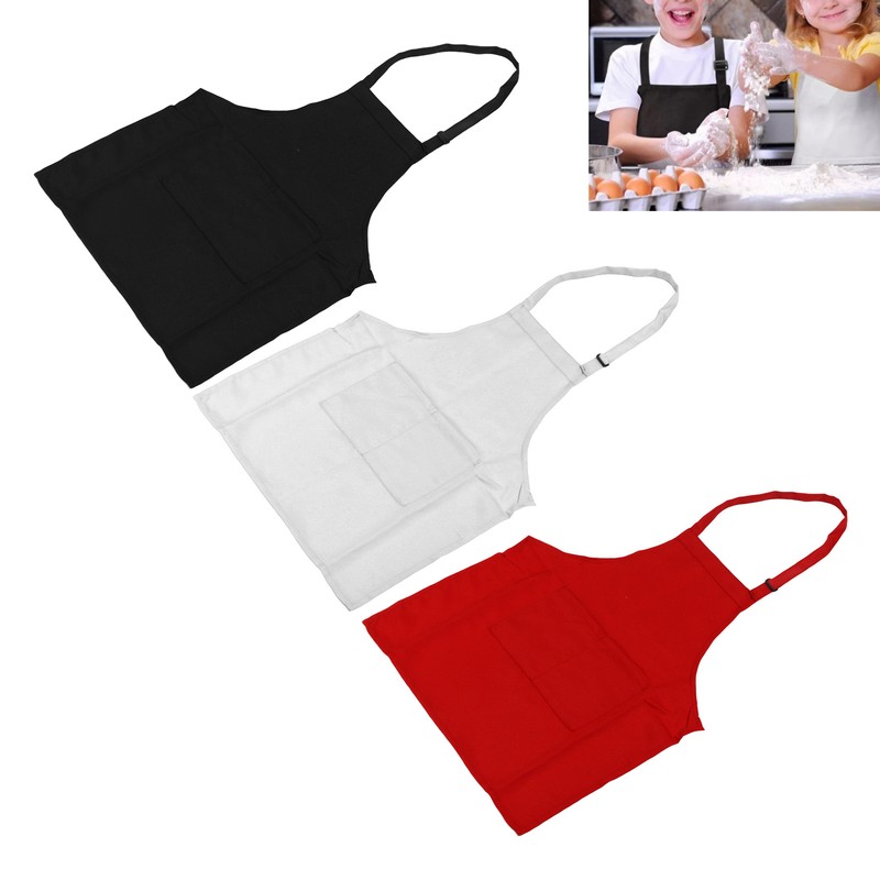3Pcs Children Aprons Baking DIY Kids Aprons with Pockets for