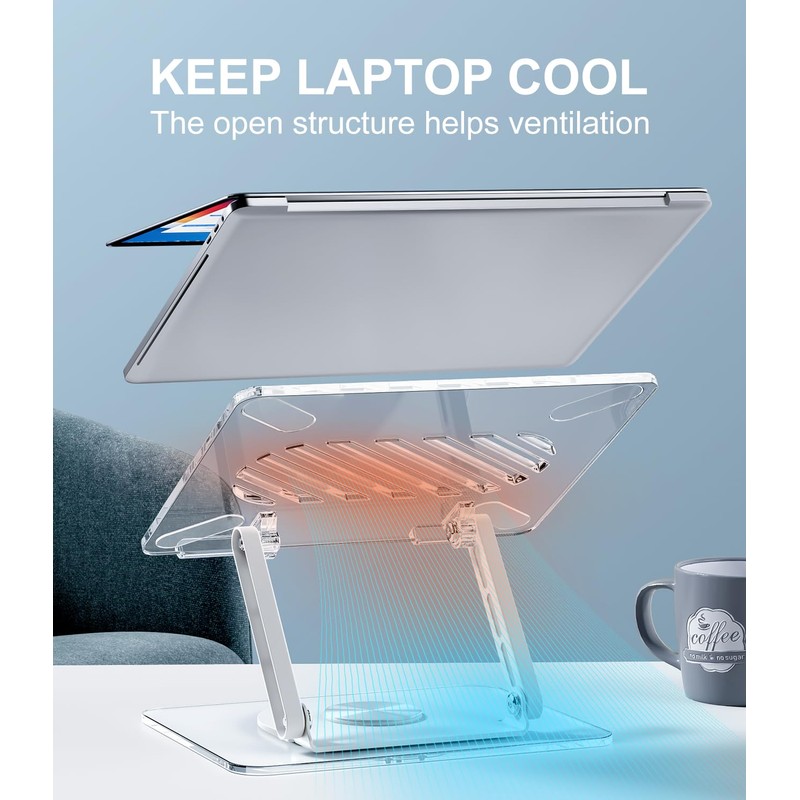 MCHOSE Acrylic Laptop Stand for Desk with 360 Rotating Base