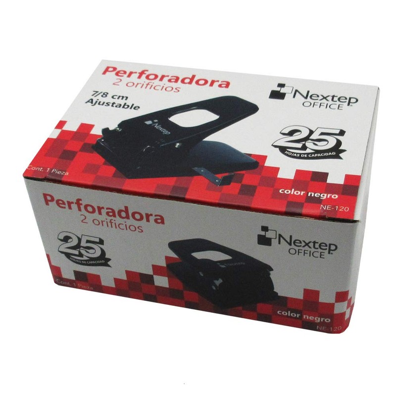 Nextep NE-120 Perforadora 2 orificios 7/8 cm ajustable 25 hojas,