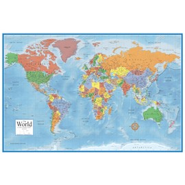 World Classic Wall Map Poster Mural (24x36 Paper Folded)