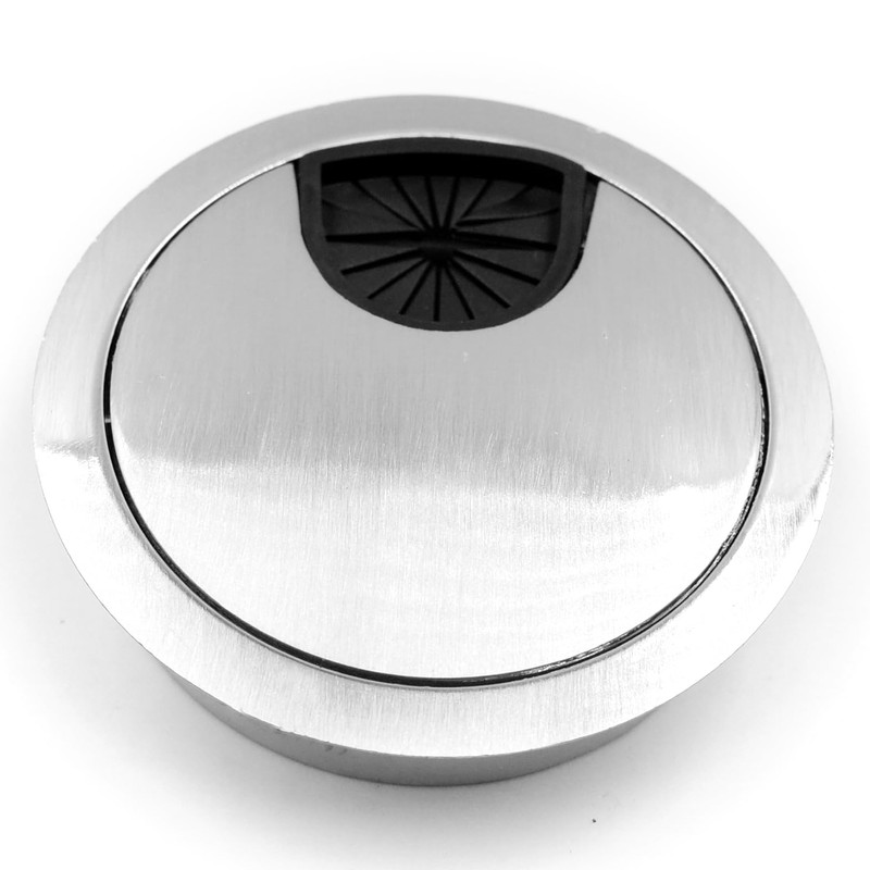 Jetland Desk Grommet for Wire Organizer - Brushed Silver, Fits