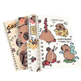 Capybara Spiral Notebooks, 4 Packs 5.5" x 8.3" A5 Wirebound Notebook NotePad Diary Stationary for Capybara Lover Birthday Gifts Office School Students Rewards
