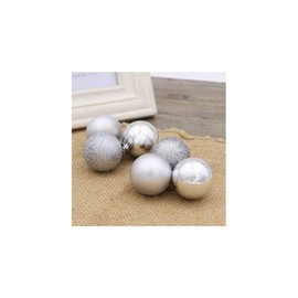 24 Pieces 1.18"/3cm Shatterproof Christmas Ball Ornaments Packed in Plastic Barrel Shatterproof Christmas Tree Balls Ornament use for Christmas Small Tree Ornaments Wedding Birthday Silver Color