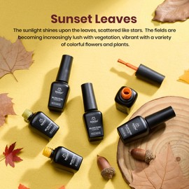 Beetles Fall Gel Nail Polish Set – 6 Colors Red Purple Orange Yellow Green Gel Polish Kit, Soak Off UV LED Gel Nail Polish for Fall Manicure Nail Art Gift for Women