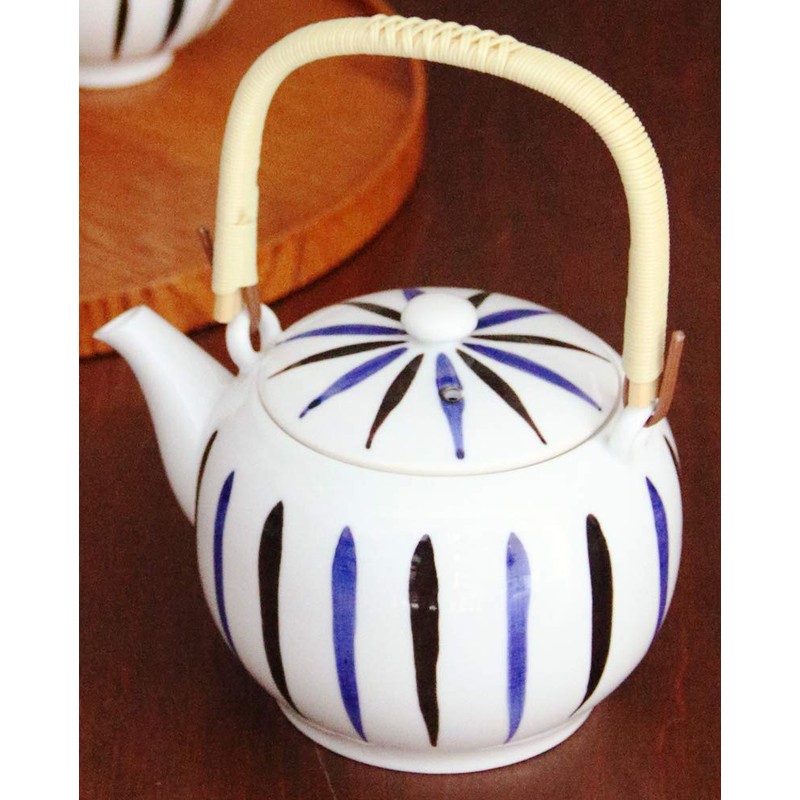 wa-rudokurieito 急須 Classic 染付ke 土瓶 Dual Color Criss Cross Grass