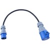 16 AMP Plug To 32 AMP Socket 240V Blue 4mm