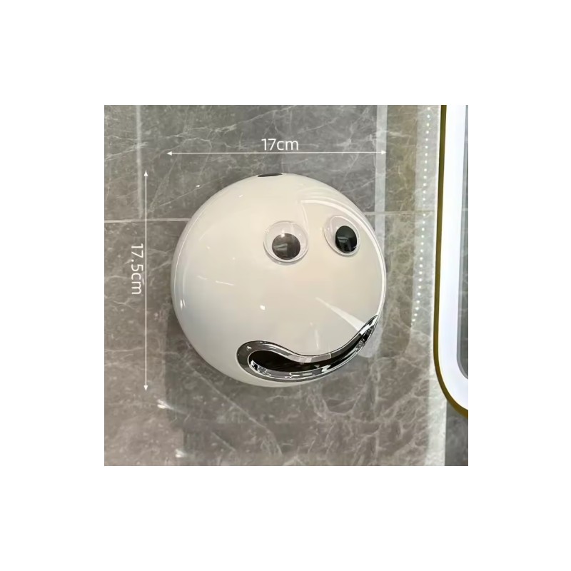 Smiling Face Toilet Paper Holder for Bathroom Storage – No-Drill